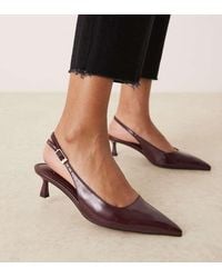 ASOS - Wide Fit Skip Slingback Kitten Heel Shoes - Lyst