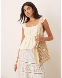 ASOS - – ausgestelltes babydoll-oberteil im milchmädchen-stil - Lyst