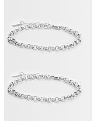 ASOS - Waterproof Stainless Steel 2 Pack Round Link And Rope Chain Bracelets - Lyst