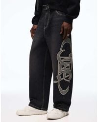 Bershka - Jeans With Self-fabric Patch - Lyst