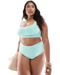 ASOS - Asos design curve – charlene – strukturiertes cropped bikinioberteil - Lyst
