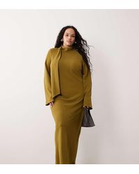 ASOS - Asos Design Curve High Neck Scarf Detail Maxi Dress - Lyst