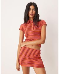 ASOS - Textured Knit Shrunken Polo Top Co-ord - Lyst