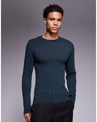 ASOS - – langärmliges muskel-t-shirt aus rippstrick - Lyst