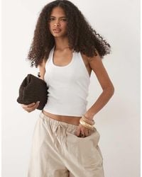 Mango - Teen Cotton Rich Halterneck Top With Stitch Detailing - Lyst