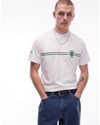 Lacoste - T-shirt à bandes rayées et logo tennis - Lyst