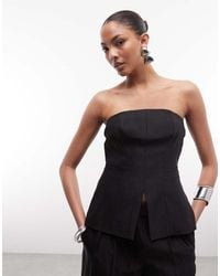 AllSaints - Charley Co-Ord Tailored Linen Blend Bodice Top - Lyst