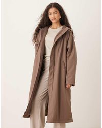 ASOS - Cappotto Impermeabile Color Fungo Taglio Lungo Foderato - Lyst
