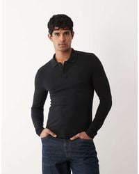 ASOS - Polo Basic Attillata A Maniche Lunghe - Lyst
