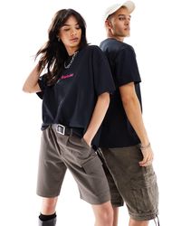Barbour - Camiseta negra unisex con logo marquee - Lyst