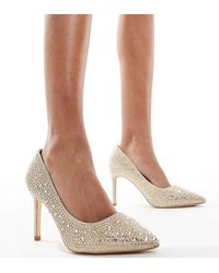 SEQWL Wide Fit - Pointed Court Shoes With Rhinesone Embellishment - Lyst