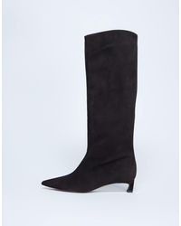 TOPSHOP - Sophie Premium Suede Leather Point Toe Knee High Boot - Lyst