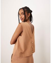 ASOS - Tailored High Neck Button Front Top With Mixed Buttons - Lyst