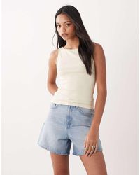 Miss Selfridge - Tank Top With Picot Trim - Lyst