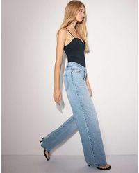 Stradivarius - Straight-fit Jeans With Rhinestones - Lyst