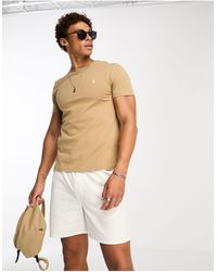 Polo Ralph Lauren - Icon - t-shirt custom fit color cuoio con logo - Lyst