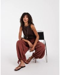 ASOS - Balloon Trouser With Front Pockets And Adjustable Tie Hem - Lyst