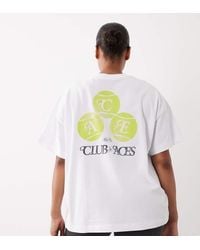 4505 - Curve Oversized T-Shirt Van Zwaar Katoen Met Print Op De Achterkant En Sneldrogende Afwerking - Lyst