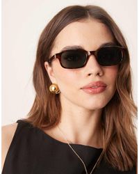 ASOS - Occhiali Da Sole Sottili Squadrati Tartarugati - Lyst