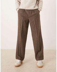 ASOS - Tailored Wide Leg Double Pleated Pants With Wool Blend - Lyst