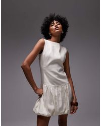 ARKET - V Neck Back Puffball Mini Dress - Lyst