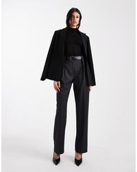 ASOS - Tall Tailored High Waist Belted Straight Leg Trousers - Lyst