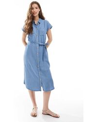 ONLY - Vestito Camicia Midi - Lyst