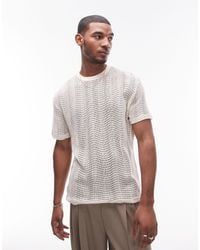 TOPMAN - Oversized Short Sleeve Open Knit T-shirt - Lyst