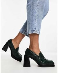 ASOS - Paterson Premium Leather Heeled Loafers - Lyst