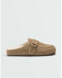 Oysho - Buckled Split-leather Mule - Lyst