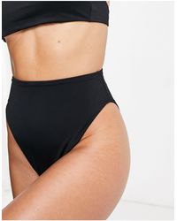 ASOS Mix And Match High Leg High Waist Bikini Bottom - Black