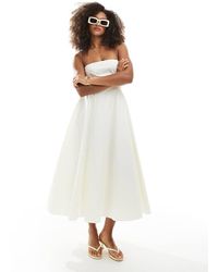 NARRATED - Strapless Midi Dress - Lyst