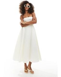 NARRATED - Strapless Midi Dress - Lyst