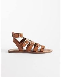 Mango - 100% Leather Gladiator Sandals With Buckles - Lyst