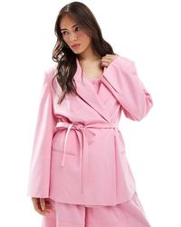 ASOS - Americana De Sastre Extragrande Con Lazada En La Cintura De (Parte De Un Conjunto) - Lyst