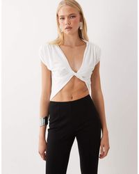 Miss Selfridge - Twist Front Top - Lyst