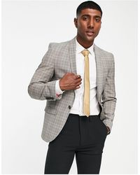 Twisted Tailor - Melcher - giacca da abito skinny a quadri marroni tono su tono - Lyst