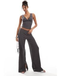 Bershka - Shirred Flared Pants - Lyst
