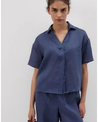 Intimissimi - Plain-Weave Linen Short-Sleeved Shirt - Lyst