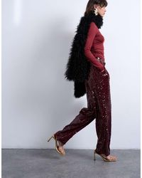 TOPSHOP - Sequin Tailored Trouser - Lyst