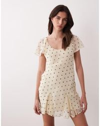 ASOS - Ruffle Sleeve Scoop Bias Mini Dress - Lyst