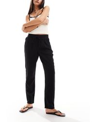 Vero Moda - Linen Blend Tapered Trousers - Lyst