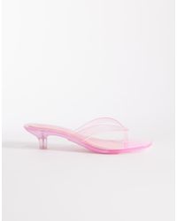 ASOS - Vacation Jelly Kitten Heel Toe Thong Sandals - Lyst