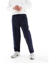 ASOS - baggy Nylon Trouser With Contrast Stitch - Lyst