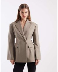 & Other Stories - Wool Rich Sculpted Blazer With Padded Shoulders - Lyst