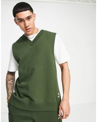 sweat-pullunder in Grün für Herren PUMA Baumwolle Herren Bekleidung Pullover und Strickware Ärmellose Pullover 