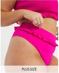 UNIQUE21 Plus Ruffle Bikini Bottom - Pink