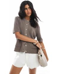 ASOS - Knitted Cardigan With Patch Pockets - Lyst