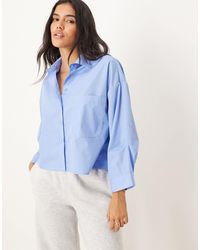 Mango - – kastige hemdbluse aus baumwollmix - Lyst
