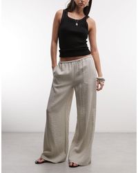 Weekday - Pull On Wide Leg Crinkle Trousers - Lyst